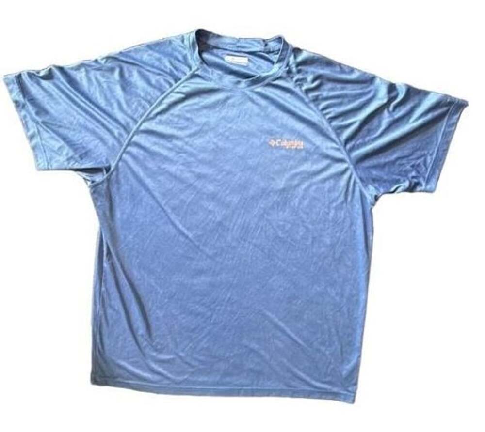 Columbia PFG Performance Short Sleeve Shirt XL Blue Heather